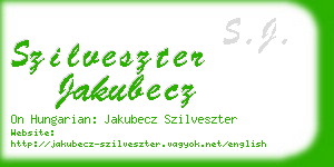 szilveszter jakubecz business card